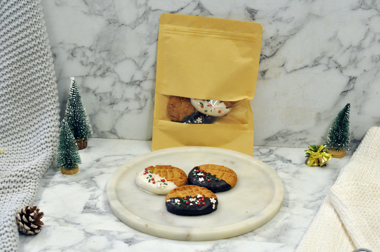 Christmas Cookies Chocolate Dipped - Pack of 4