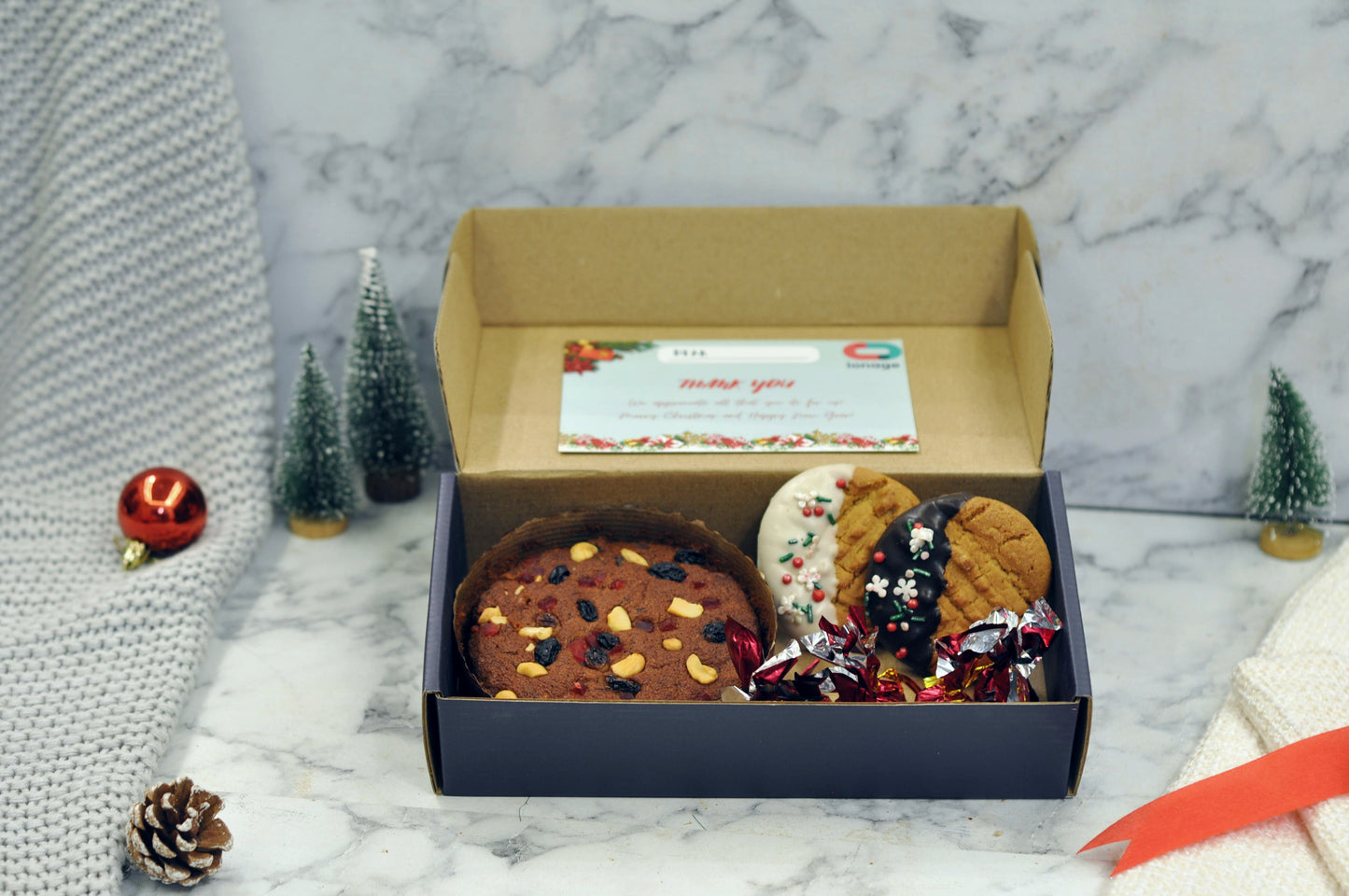 Christmas Gift Box (Plum Cake + Cookies+ Chocolates)