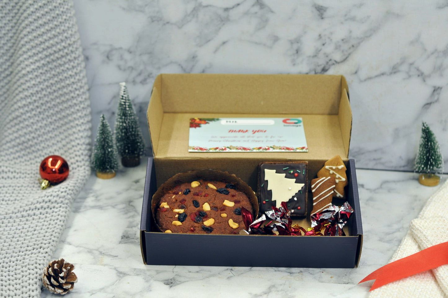 Christmas Gift Box (Plum Cake + Brownie + Cookies+ Chocolates)
