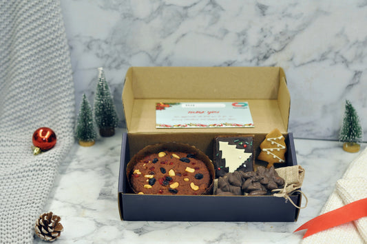 Christmas Gift Box (Plum Cake + Brownie + Cookies+ Almond rocks)