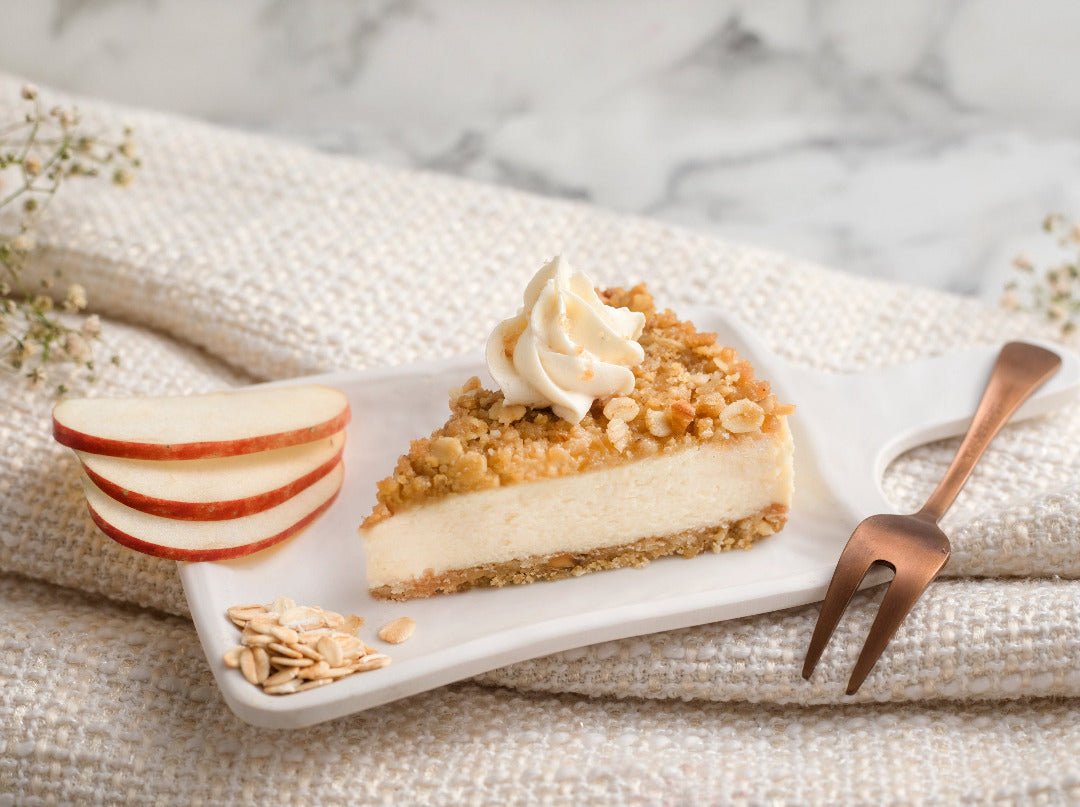 Apple crumble cheesecake slice