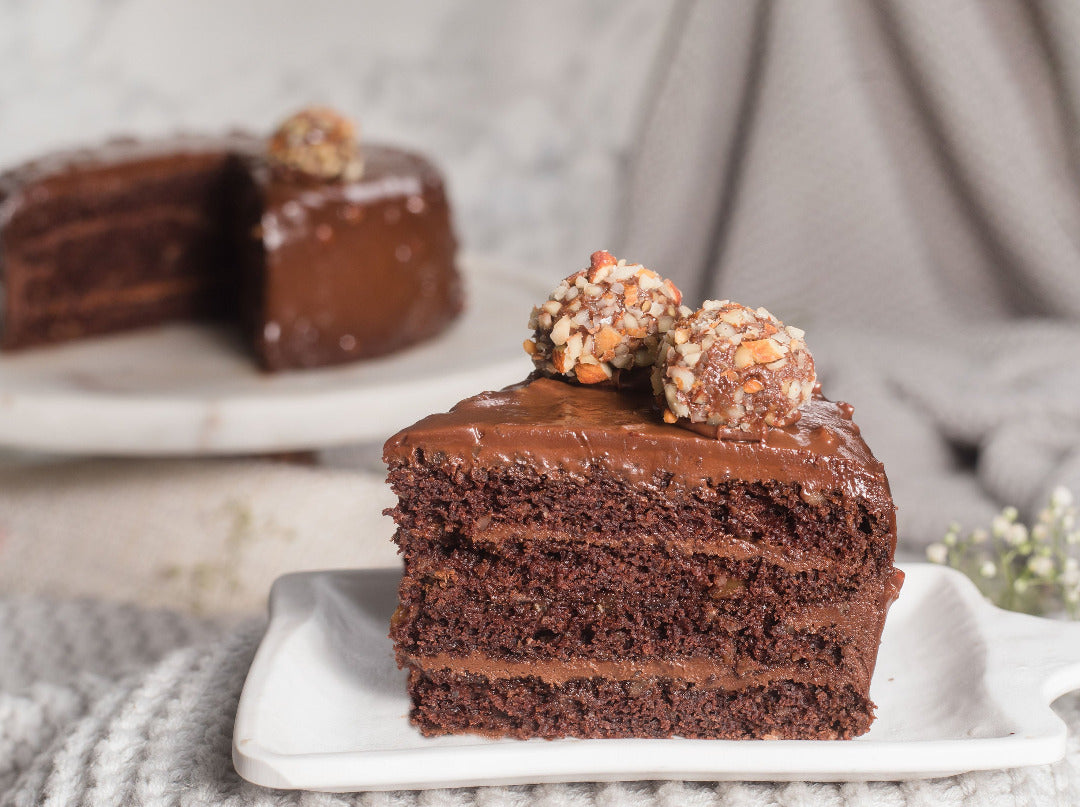 Chocolate Almond Truffle Cake slice