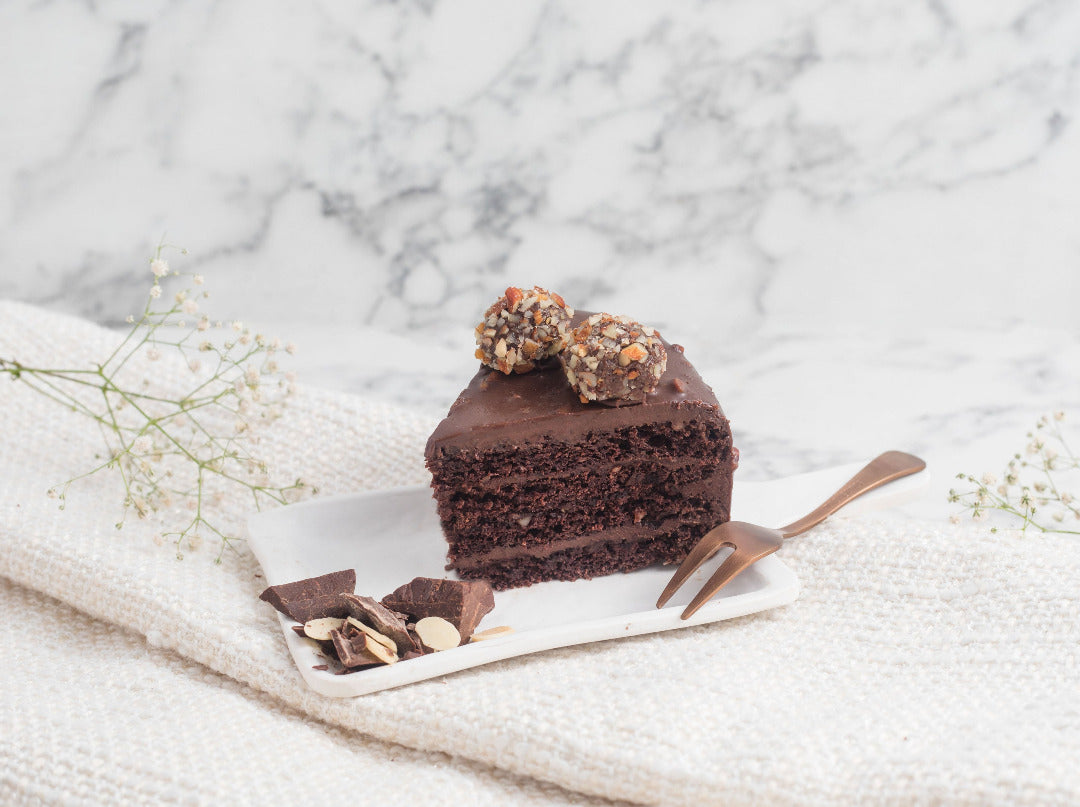 Chocolate Almond Truffle Cake slice