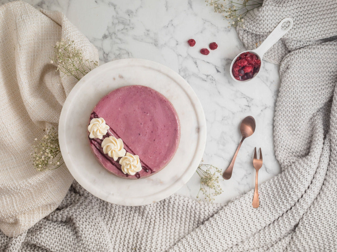 raspberry cheesecake top view