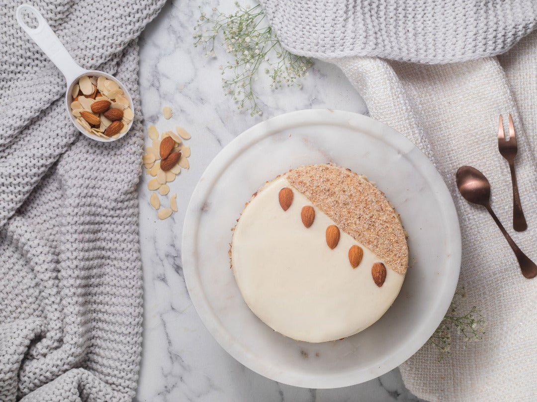 vanilla almond cake top view