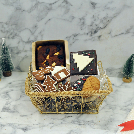 Christmas Golden Basket Gift Hamper 2