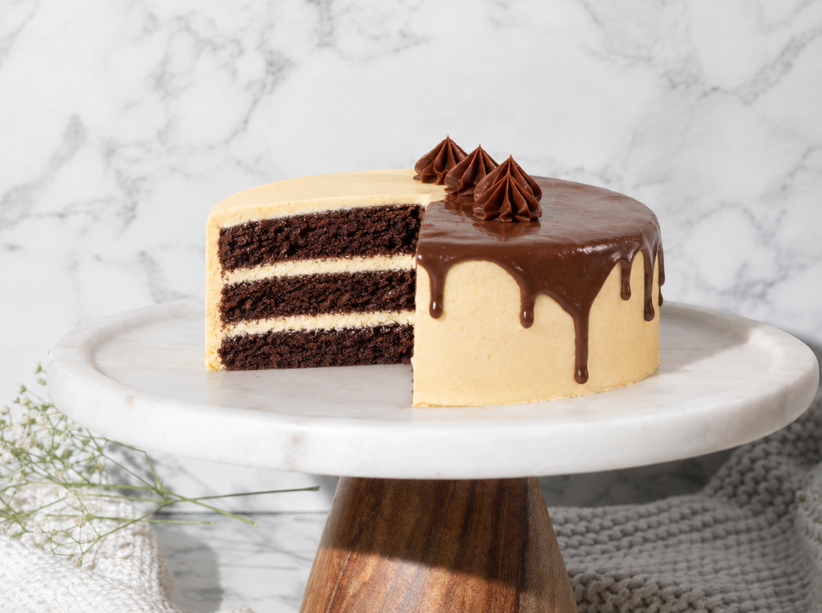 Chocolate Vanilla Affair Cake