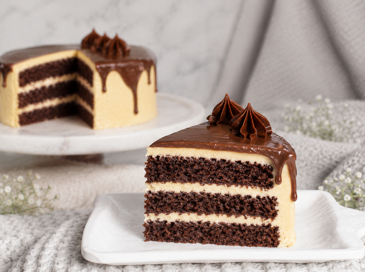 Chocolate Vanilla Affair Cake