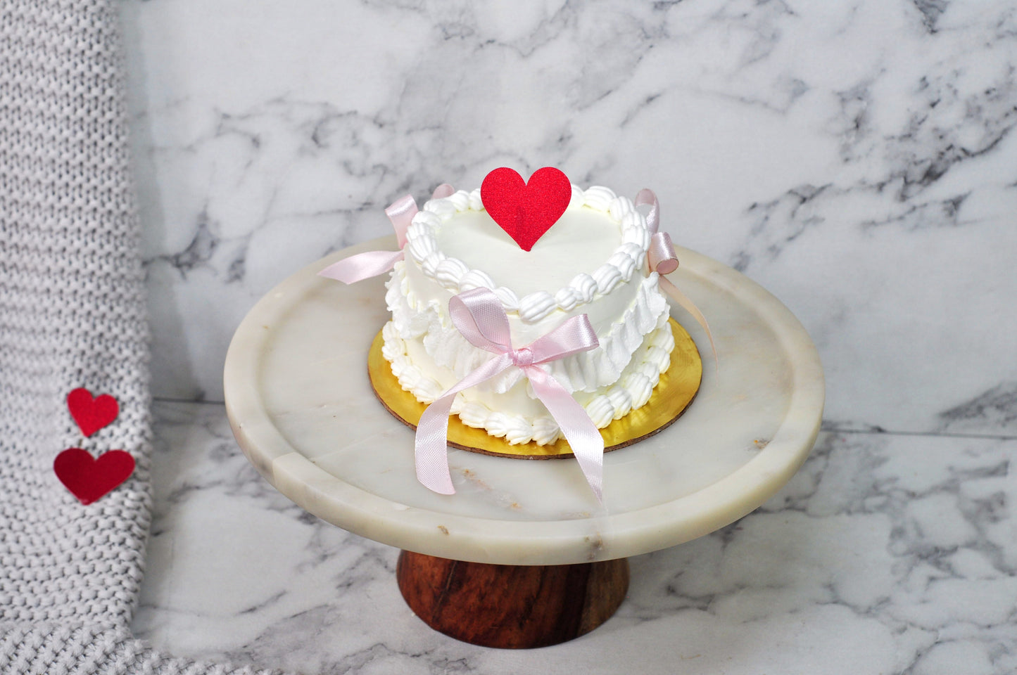 Vintage Valentine Heart Cake