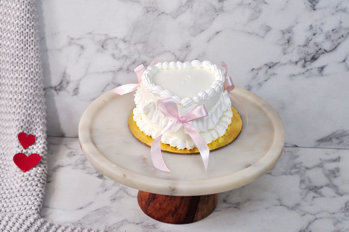 Vintage Valentine Heart Cake