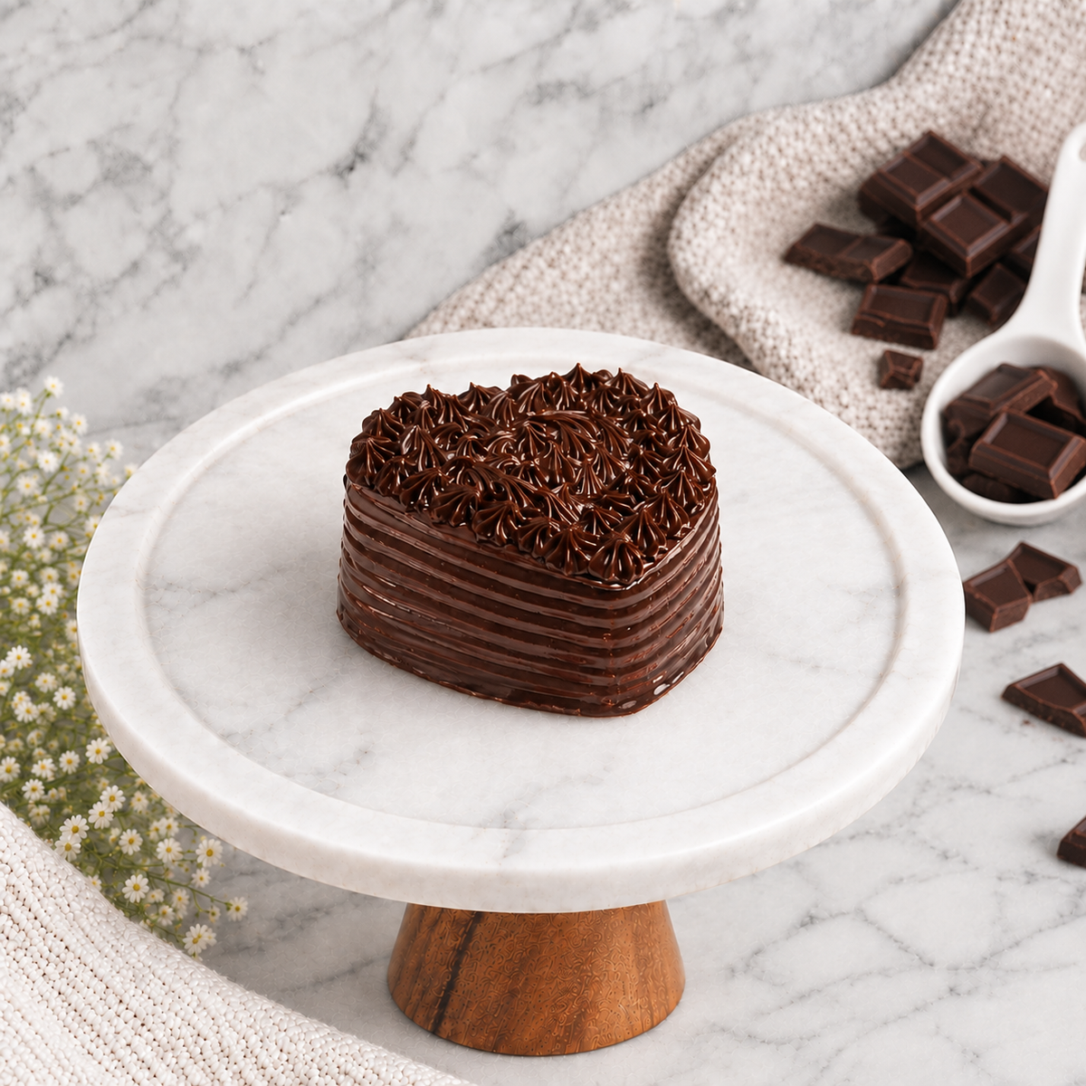Love in Every Bite – Heart-Shaped Chocolate Cake