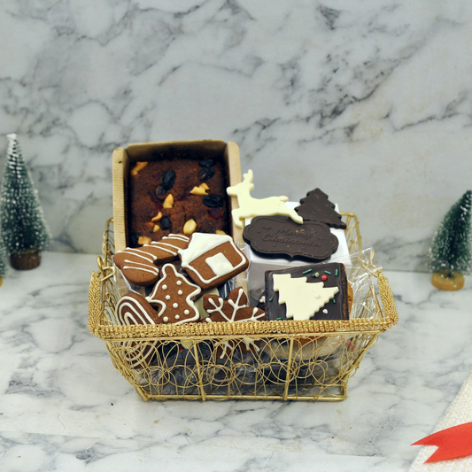 Christmas Golden Basket Gift Hamper 1