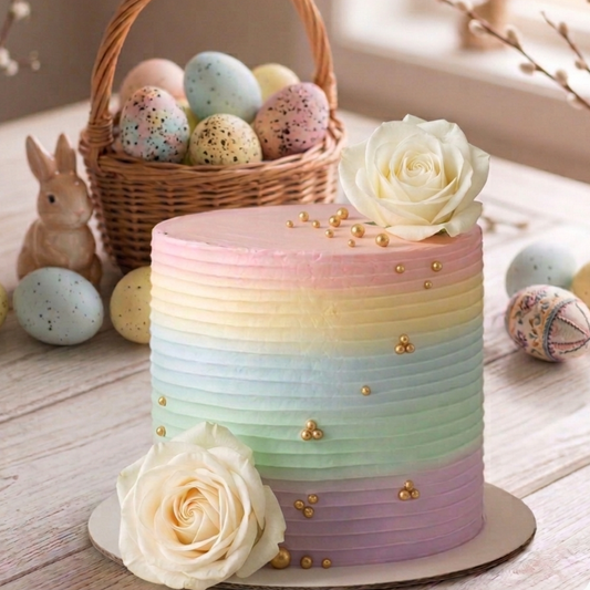 Pastel Bloom Easter Ombre Cake