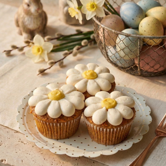 Daisy Carrot Orange Cupcakes