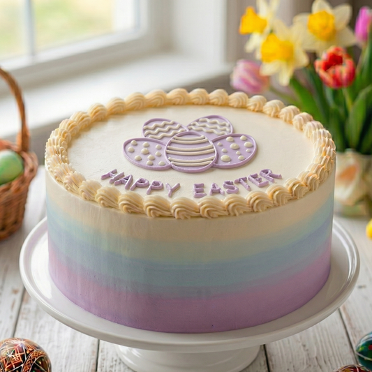 Lavender Bloom Vanilla Blueberry Easter Ombre Cake