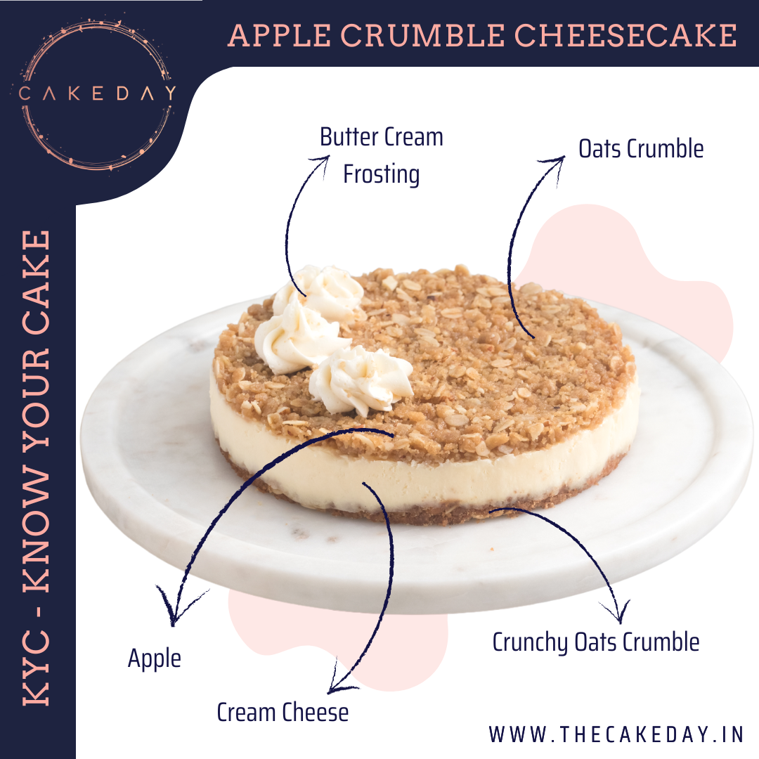 Apple crumble cheesecake details